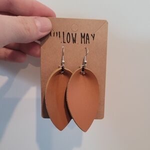 Willow May Tan Faux Leather Earring